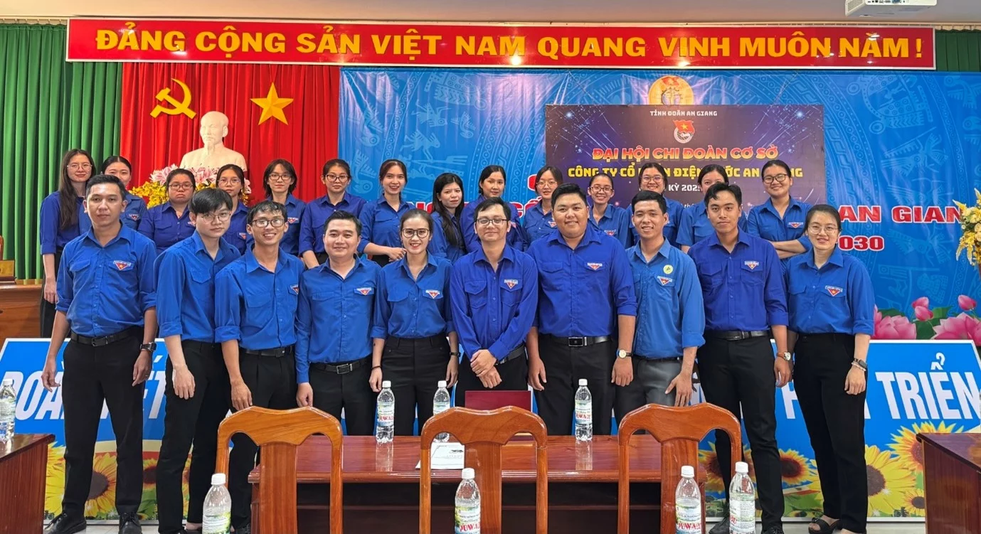 Đại hội Chi đoàn cơ sở Công ty Cổ phần Điện Nước An Giang nhiệm kỳ 2025 – 2027 thành công tốt đẹp