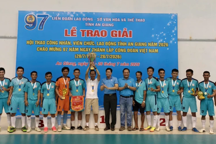 Công ty cổ phần Điện Nước An Giang đạt thành tích cao tại Hội thao công nhân, viên chức, lao động tỉnh An Giang năm 2026