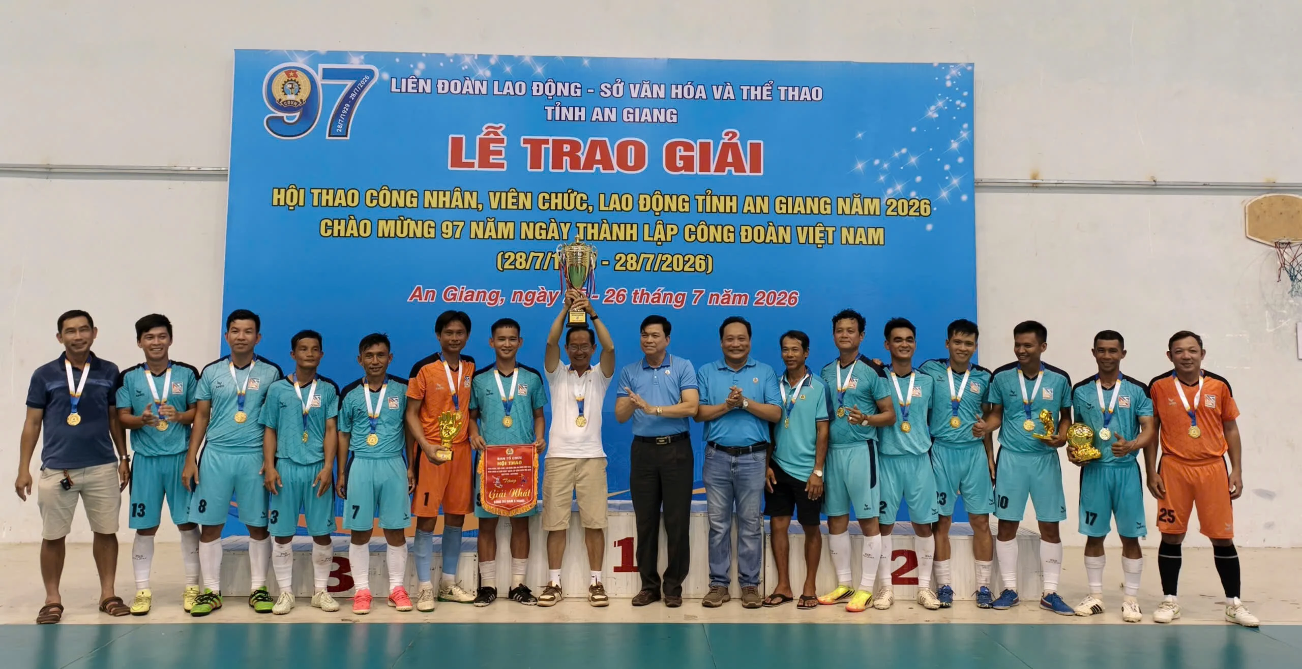 Công ty cổ phần Điện Nước An Giang đạt thành tích cao tại Hội thao công nhân, viên chức, lao động tỉnh An Giang năm 2026